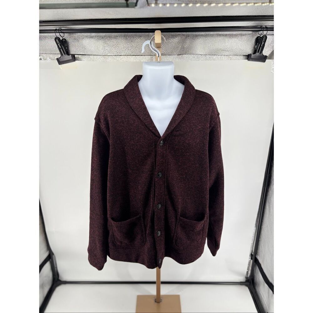 Old Navy Men's Shawl Collar Button Cardigan Burgundy XXL